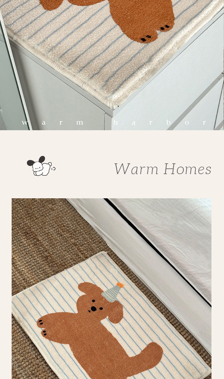 Ins Style Imitation Cashmere Foot Pads Cartoon Cute Stain-Resistant Easy Care Anti-Slip Mat Home Bathroom Bathroom Plush Mat