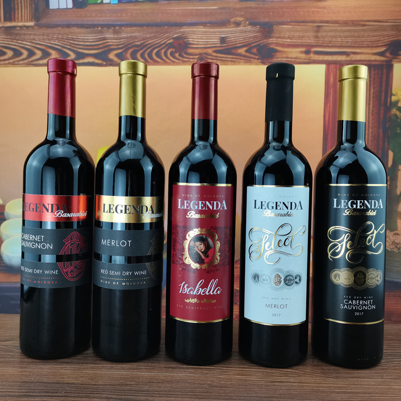 1瓶*750ml摩尔多瓦红酒原装原瓶进口干红葡萄酒半甜草莓樱桃