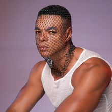 镶钻闪钻头套全脸面具头罩满钻网格面罩男成人道具万圣节cos装饰