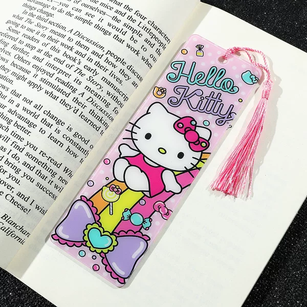 High-Looking Sanrio Kitty Cat Acrylic Tassel Bookmark Cartoon Cute Gift for Kidsren, Girls and Students