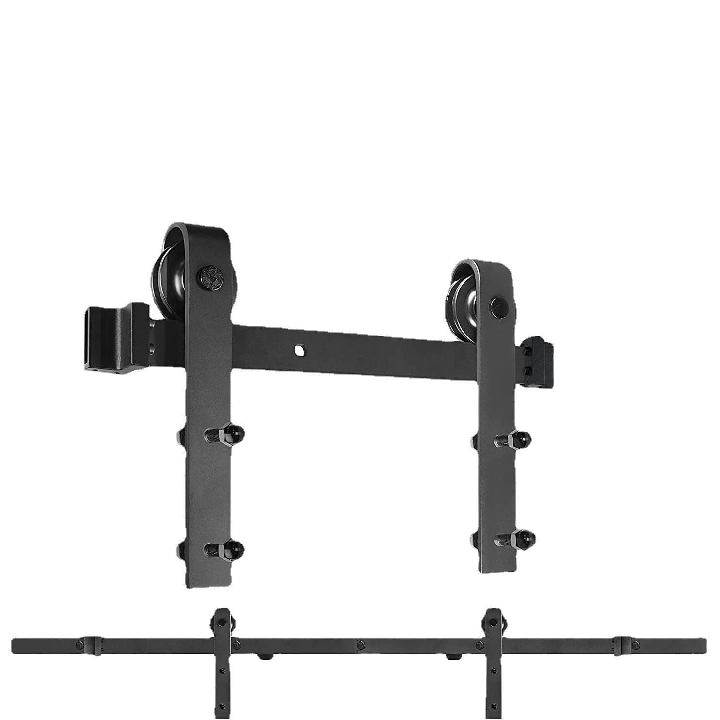 Puerta de Granero americana colgando carril deslizante puerta corredera carril de deslizamiento Puerta de Granero accesorios de viaje conjunto completo hardware armario puerta de madera pista