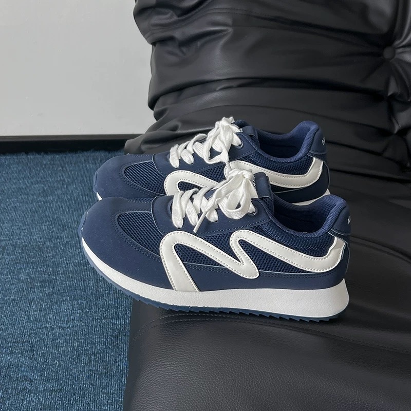 Azul Gump zapatos de entrenamiento de mujer 2025 nuevo tipo de soleas gruesas casuales de malla transpirables zapatos deportivos ligeros de verano y otoño