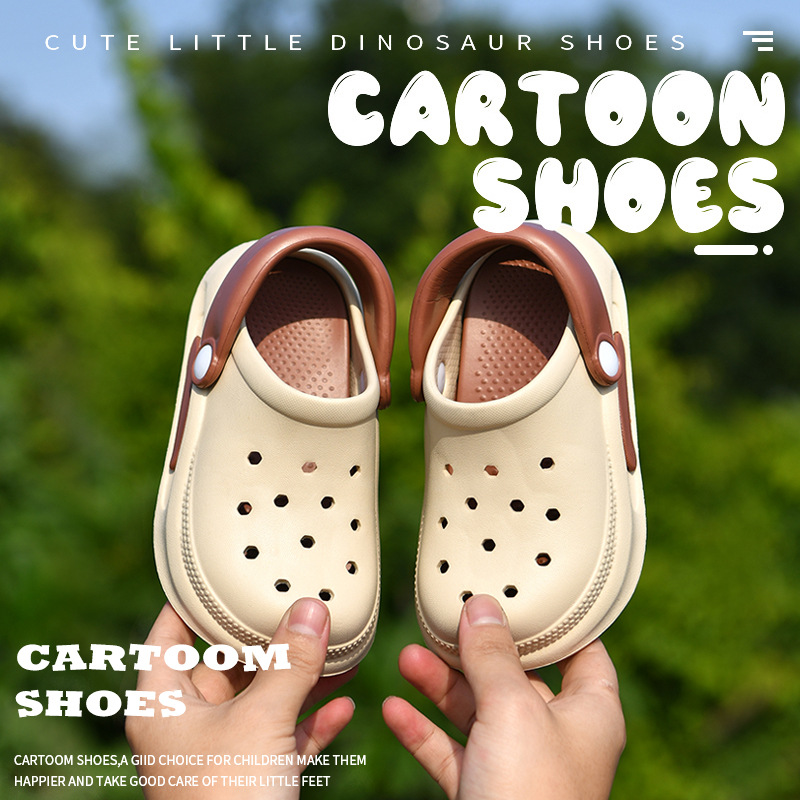 Summer new 2024 children's slippers non-slip baotou hole shoes soft bottom beach thick bottom cross-border wholesale for boys and girls