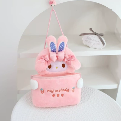 Cartoon Home Storage Hanging Bag Creative Wall-Mounted Storage Bag Student Fabric Door Storage Bag Car Storage Bag (Electric car rear backrest) - melody-29x20cm