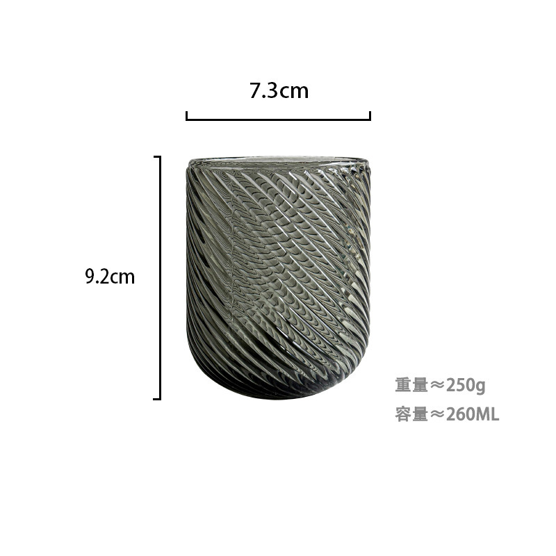 Fábrica al por mayor tazas de agua europeas tazas de vidrio de colores tazas de enjuague bucal de hotel tazas de jugo en relieve tazas de leche domésticas gruesas