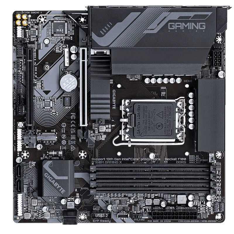 Материнская плата Gigabyte B760M Gaming X DDR5 для игр, совместима с процессорами 12/13-го поколения, в т.ч. 13400F
