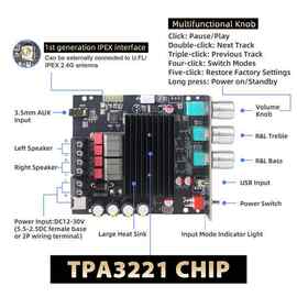 1套 颜色：图片色 材质：金属+塑料 T100HS功放板蓝牙5.2 TPA3221