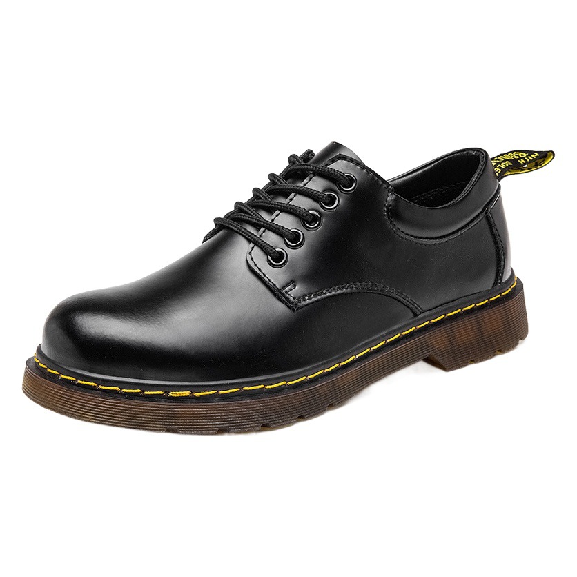 Zapatos de hombre 2021 primavera nuevo bajo Top Big Head negro ropa de trabajo Martin zapatos versátiles de los hombres zapatos de cuero casuales británicos