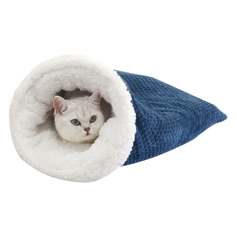 Gato nido de Navidad con forro polar Shu suave gato nido gato saco de dormir Gato suave nido gato suministros para mascotas Cuatro Estaciones universal estera del gato