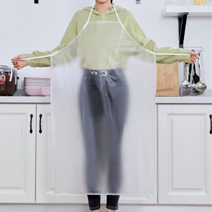 Waterproof and oil-proof kitchen apron for men's and women's aquatic products catering fish killing special transparent pvc beef tendon long waist