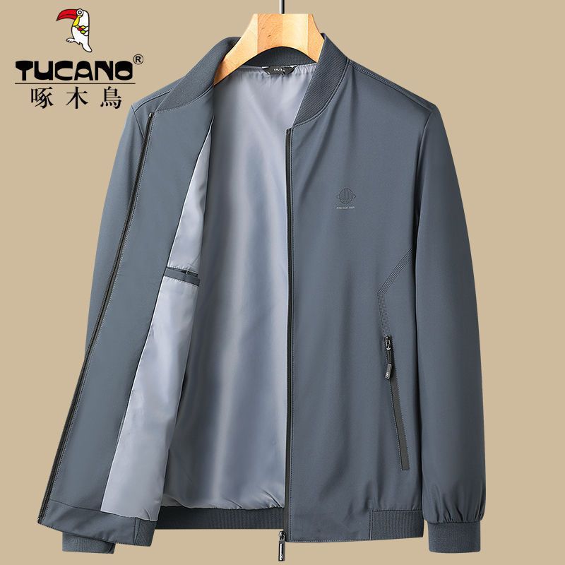 Middle-Aged Jackets Spring and Autumn New Loose Men's Jackets Casual Baseball Uniforms Middle-Aged and Elderly Dad Wear