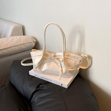 韩国小众手提菜篮子包包女春夏2025新款潮时尚水桶包蝴蝶结斜挎包