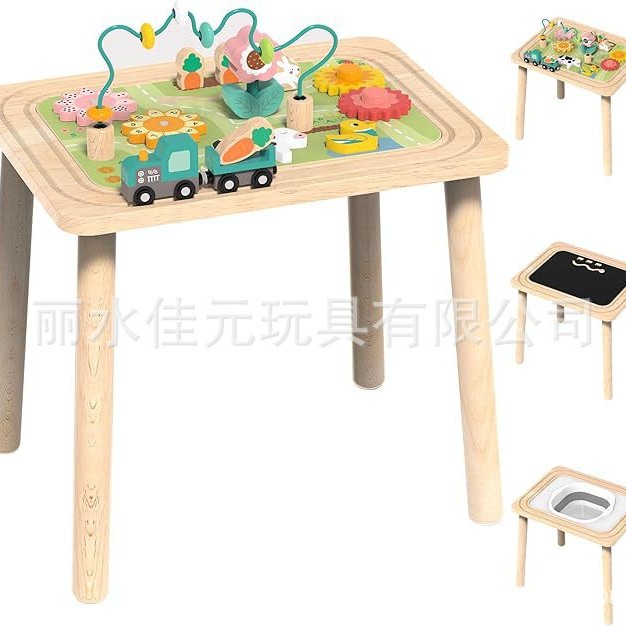 6-36 Months Children Activity Table 9 in 1 Wooden Montessori Toy Infant Sensory Table Toy Gift