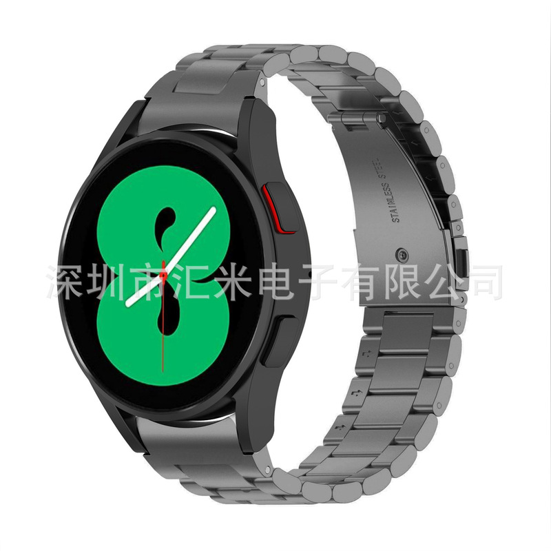 Applicable to Samsung watt4 40/44 ultra-thin three-plant stainless steel strap galaxy watt4/classic Applicable to Samsung watt4 40/44 ultra-thin three-plant stainless steel strap galaxy watt4/classic