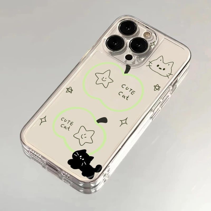 Line Green Apple Suitable for Apple 17Promax Mobile Phone Case Iphone16 Simple 15 Stylish 13 Soft Shell 14