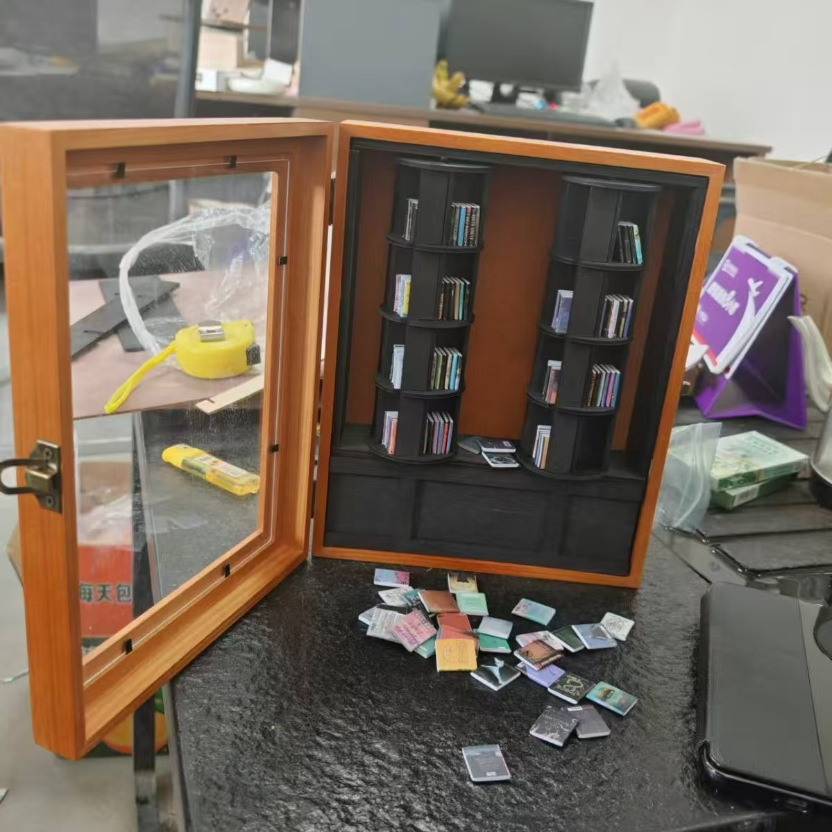 Estantería Mini Anti-ansiedad de Madera, Adorno Decorativo de Escritorio image 37