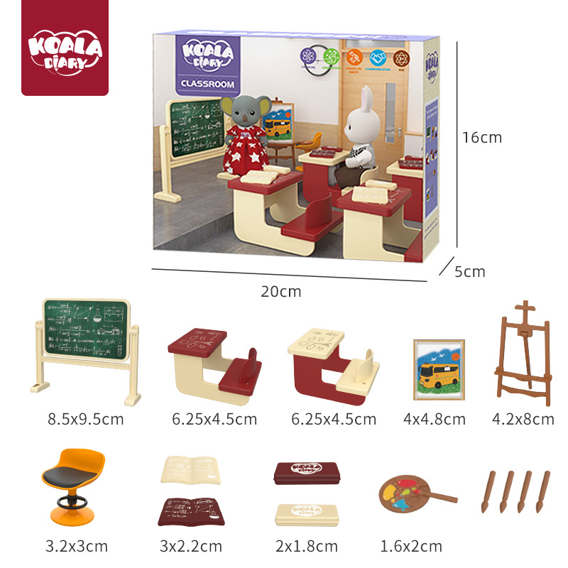 교실 세트 액세서리 패키지 [드로잉 보드 패턴 랜덤]