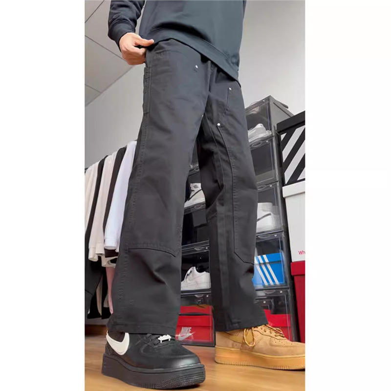 Black Work Pants for Men, Cleanfit American Vibe, Carhartt Lumberjack Pants, Double-Knee Versatile Casual Long Pants Black Work Pants for Men, Cleanfit American Vibe, Carhartt Lumberjack Pants, Double-Knee Versatile Casual Long Pants