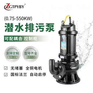 污水泵高扬程潜水泵380v可定制耐高温污水提升泵搅匀潜水排污泵