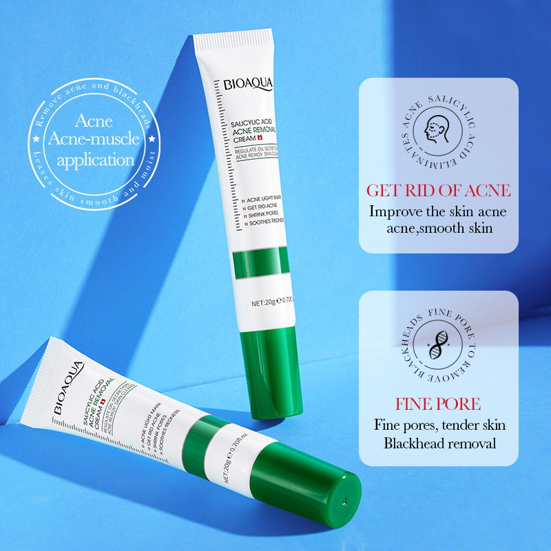 BIOAOUA Salicylic Acid Hydrating Fading Marks Pore Minimizing Acne Treatment Cream_voghion.com