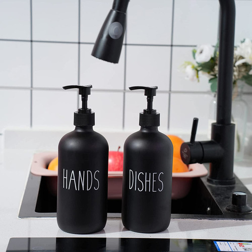 Cross-border Amazon black and white matte 500ml hand soap bottle, hands glass bottle, lotion bottle, soap dispenser, bathroom bottle