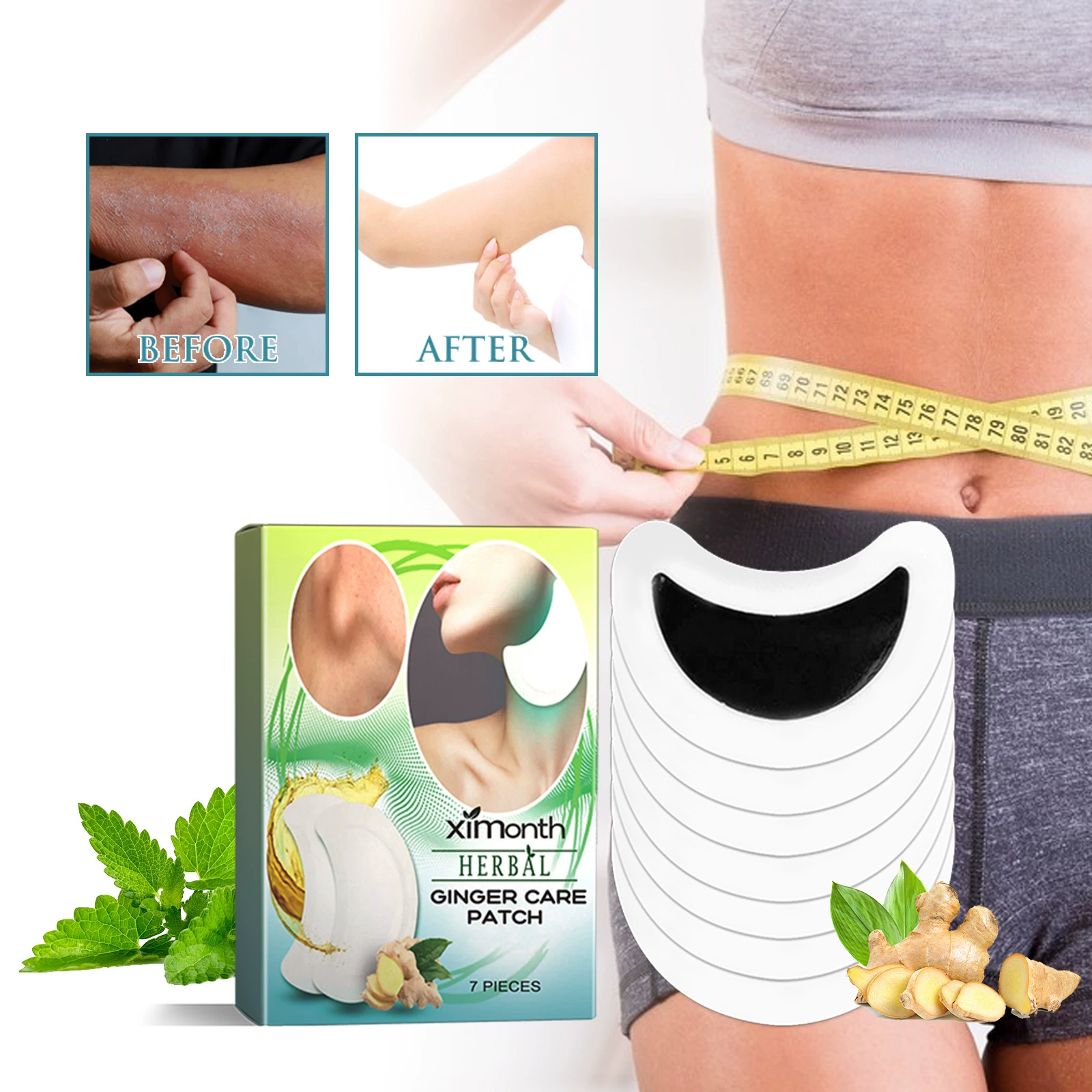 Ximonth имбирный лимфатический уход за телом Наклейка для тела Крепка
