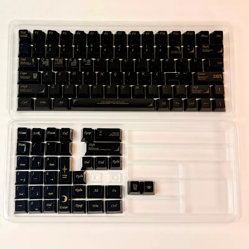现货批发跨境黑色类陶瓷键帽小全套原厂高度PBT客制化DIY机械键盘