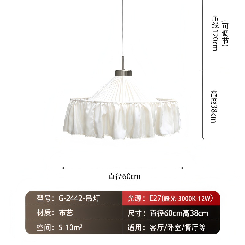 Nuevo estilo francés crema de viento restaurante lámpara candelabro sala de estar dormitorio estudio tienda de ropa decoración vivienda atmósfera lámparas de tela