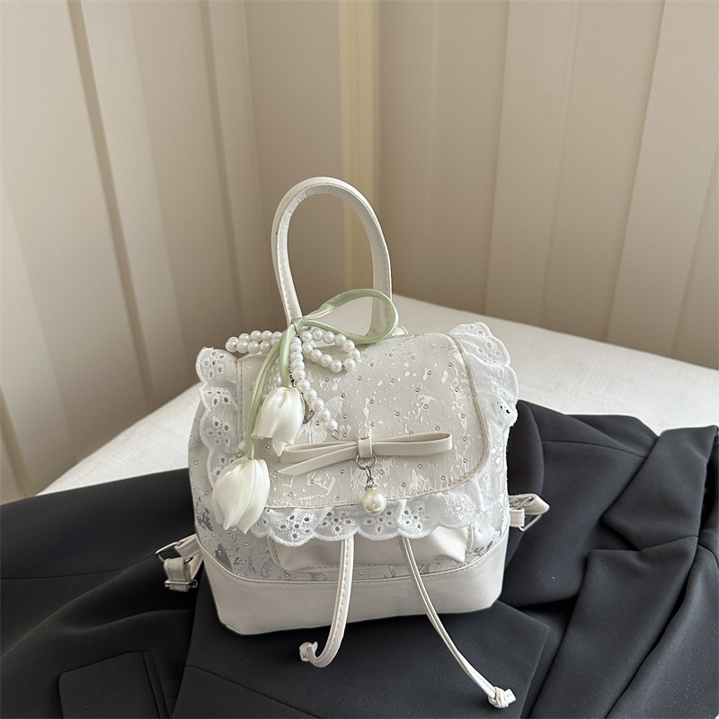 Sweet girl nicho de encaje mochila de mujer 2026 nueva mochila universal exquisita mini mochila
