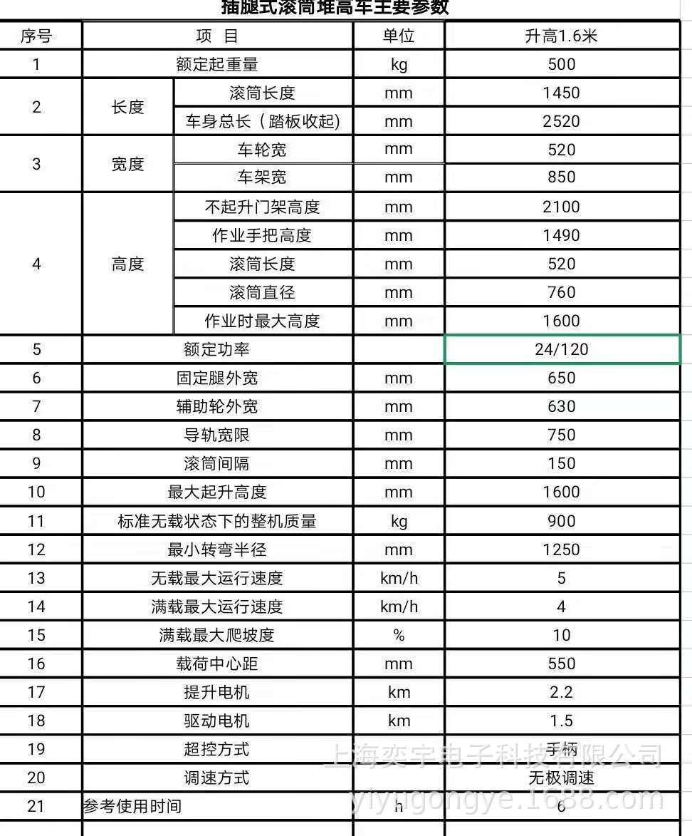 电动滚筒堆高车