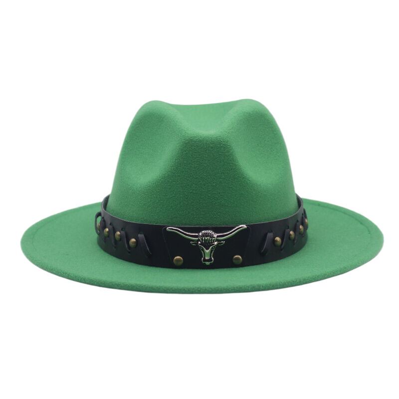Cappello da cowboy spagnolo unisex Cappello a cilindro jazz erboso con tesa piatta e tesa larga per uomo e donna_voghion.com