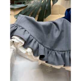 2026春秋新款多层荷叶边撞色花苞拼接半身裙女时尚气质优雅包臀裙