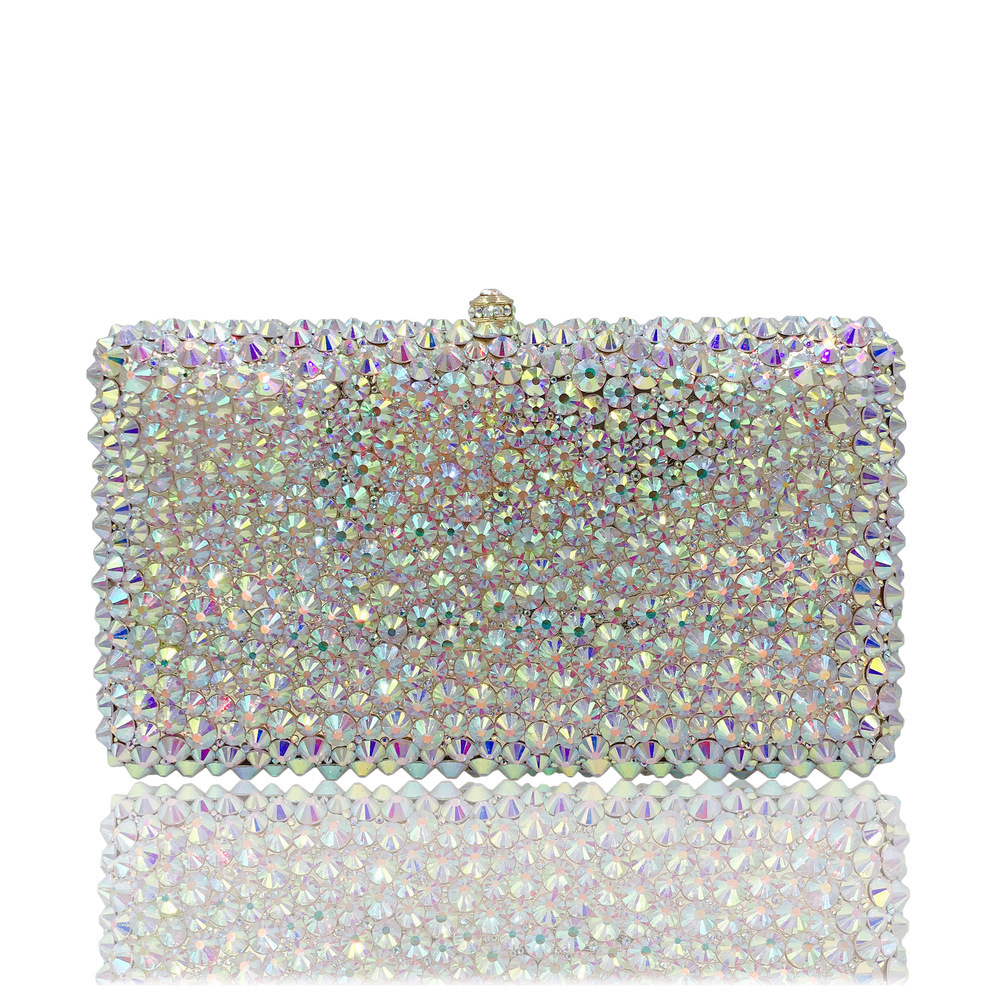 * BL127 bolsas de diamante incrustadas a mano bolsas de cena de cristal damas caja dura cuadrada bolsas de mano bolsas de cadena de fibra