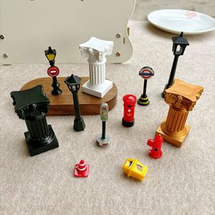 Creative traffic light fire hydrant trash can street lamp street decoration decoration cream glue diy table material accessories