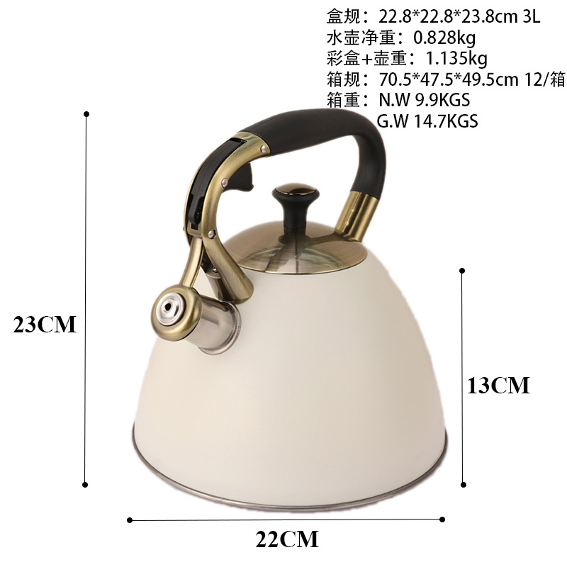 国境を越えたステンレス製ケトル卸売、高級感のある笛吹きケトル、家庭用笛吹きケトル、ホイッスルケトル