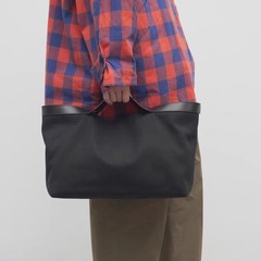 The ROW 时髦暗黑牛皮拼接设计Kit Tote手提托特包网红同款手拎包