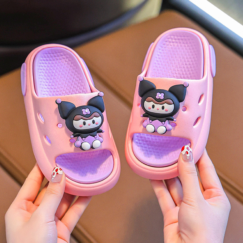 2025 nuevos niños de dibujos animados zapatillas de dibujos animados niñas niños de verano niñas de interior anti-deslizante Eva zapatillas de dedos