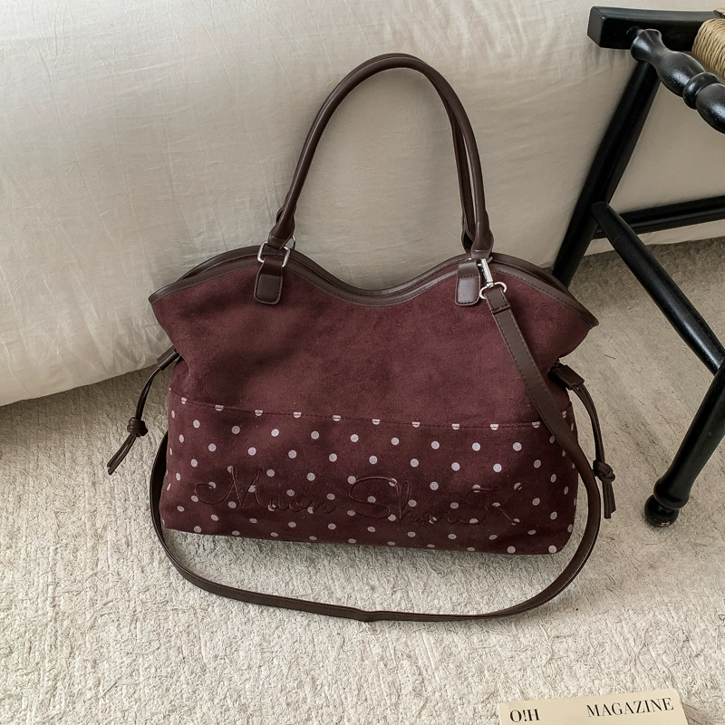 Зимняя вместительная сумка на плечо, ретро одно-плечевая для отдыха, вестерн-стиль, с подвеской/без
