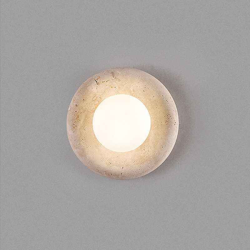 Natural Jade Yellow Travertine Wall Lamp French Wabi-Sabi Style Medieval Style Living Room Background Wall Bedroom Natural Jade Yellow Travertine Wall Lamp French Wabi-Sabi Style Medieval Style Living Room Background Wall Bedroom
