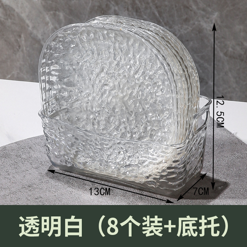 軽くて豪華で簡単な氷河の紋様の家庭用の骨を吐く皿のテーブルのごみの皿のネットの赤い透明なデスクトップの骨を吐く皿の小さい皿のカバー|undefined