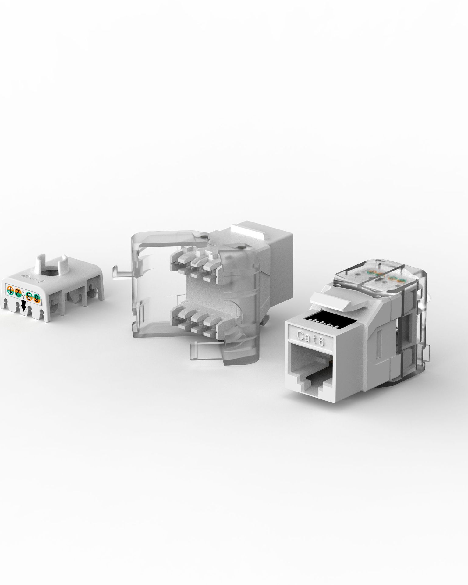 6类非屏蔽180度免打RJ45网络模块、