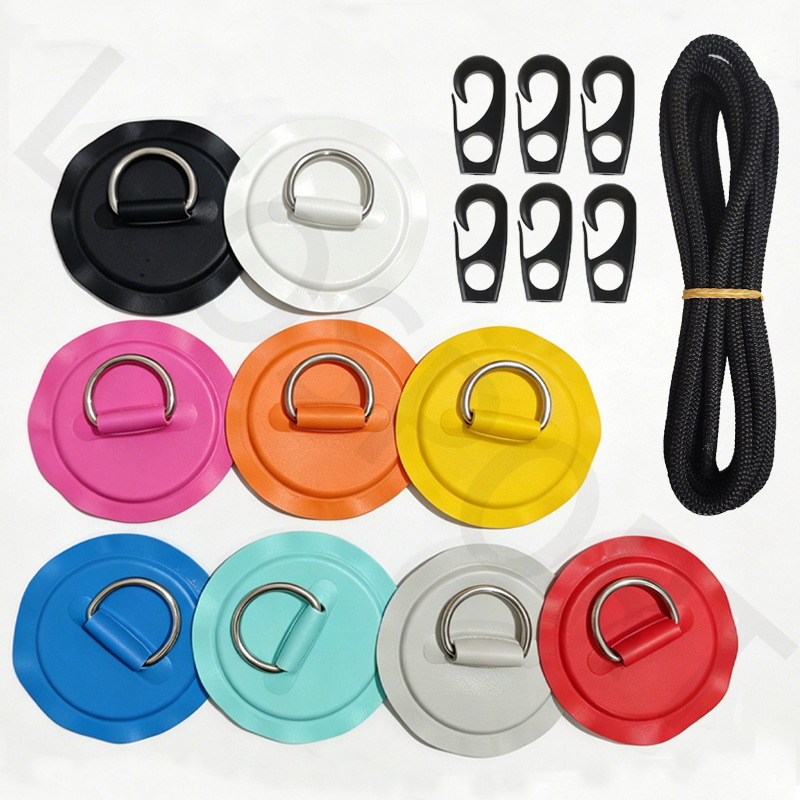 Cross-Border In-Stock Paddleboard 8cm Round D-Ring Rope Buckle Pvc Patch Multi-Color Kayak Accessories Surfboard D-Ring Patch