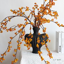 南蛇藤花发财果红果侘寂风干花花束永生花干树枝装饰客厅插花