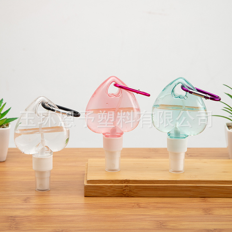 50mlの愛のフックの瓶petgカラーのプラスチックの逆さまの瓶の無料の手のゲルの瓶の携帯消毒のスプレーの瓶