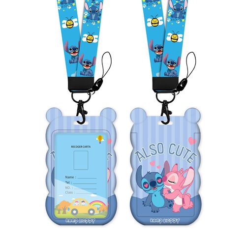 Cartoon wave card holder bus and subway access control card holder with long lanyard hanging neck kindergarten student school ID card holder