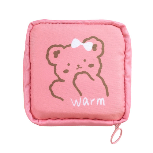 Cute girly heart ins large capacity aunt towel storage bag sanitary tampon bag travel portable mini cosmetic bag