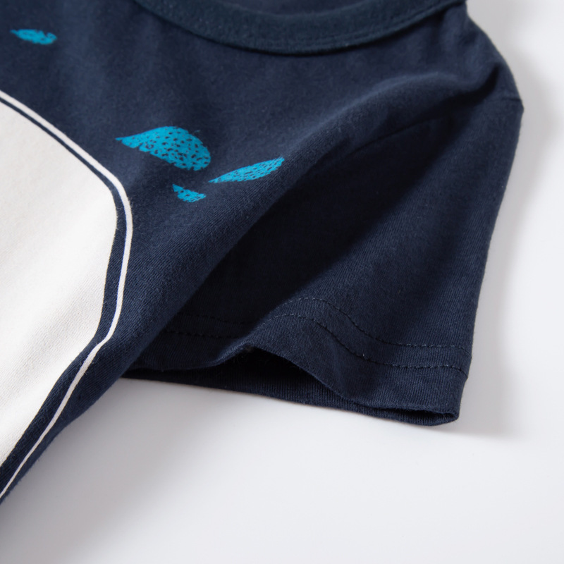 Camiseta de manga corta para niños de dibujos animados con estampado animal ropa para niños de verano Camisa de algodón para niños que toca fondo entrega al por mayor de fábrica