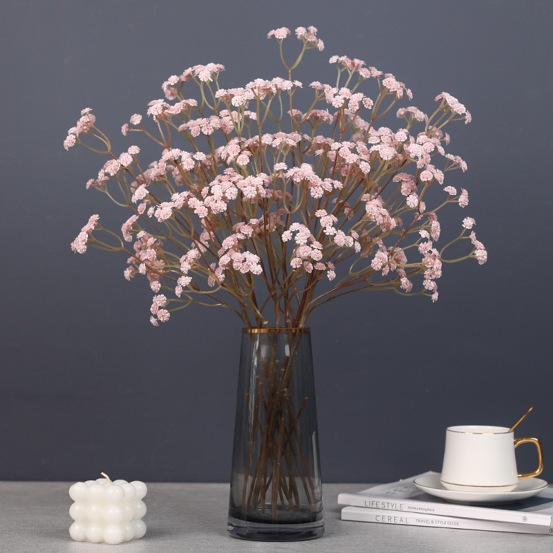 단일 가지 플라스틱 gypsophila 손을 잡고 gypsophila 꽃다발 가정 꽃병 꽃꽂이 꽃집 가짜 꽃 도매
