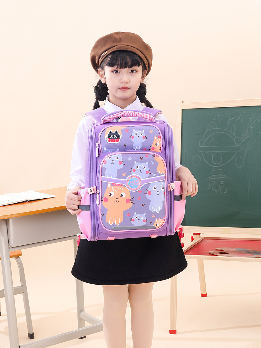 Mochila escolar con carrito para niños, diseño de pez natural, protector de columna, dibujos animados lindos, seis ruedas para subir escaleras, grado 3-6.