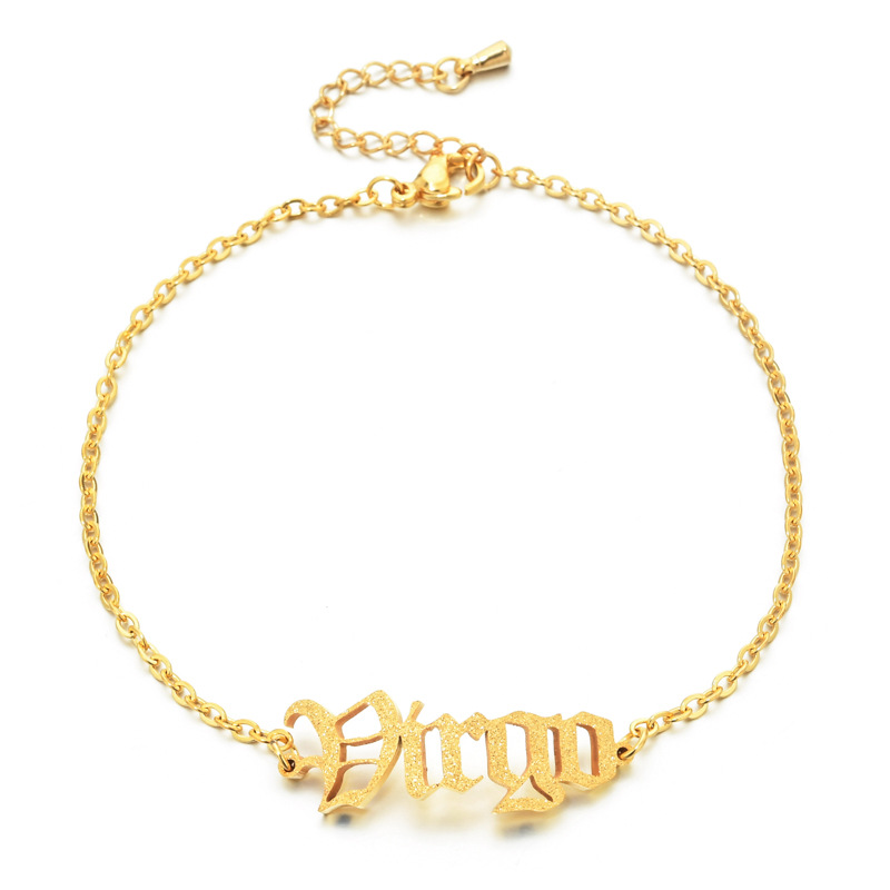 Simple Style Letter Constellation Stainless Steel Plating Womenu0027S Anklet 1 Piece